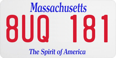 MA license plate 8UQ181
