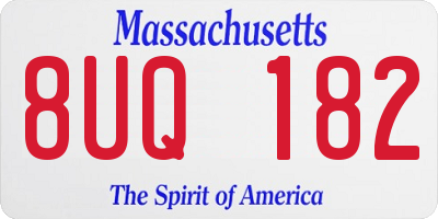 MA license plate 8UQ182