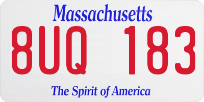 MA license plate 8UQ183