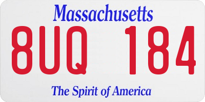 MA license plate 8UQ184