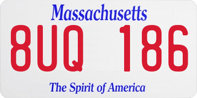 MA license plate 8UQ186