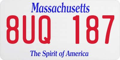 MA license plate 8UQ187