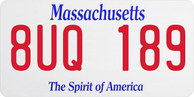 MA license plate 8UQ189