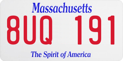 MA license plate 8UQ191