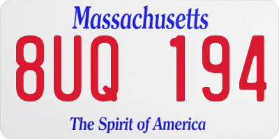 MA license plate 8UQ194