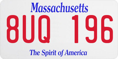 MA license plate 8UQ196