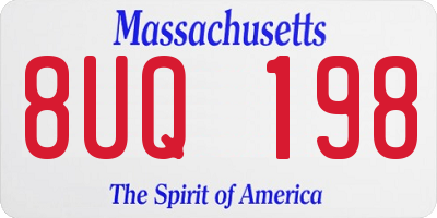 MA license plate 8UQ198
