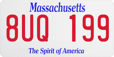 MA license plate 8UQ199