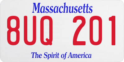 MA license plate 8UQ201