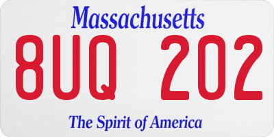 MA license plate 8UQ202