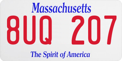 MA license plate 8UQ207