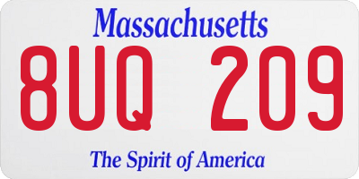 MA license plate 8UQ209