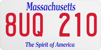 MA license plate 8UQ210