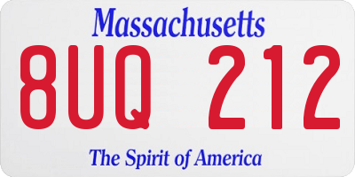 MA license plate 8UQ212