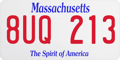 MA license plate 8UQ213