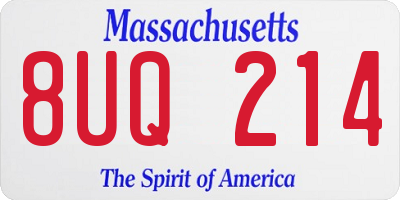 MA license plate 8UQ214