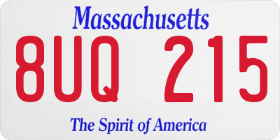 MA license plate 8UQ215