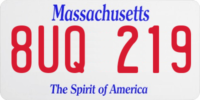 MA license plate 8UQ219