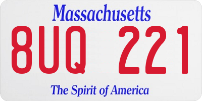 MA license plate 8UQ221