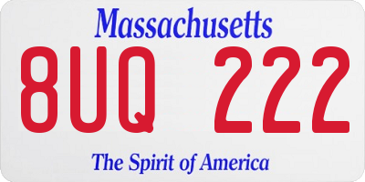 MA license plate 8UQ222
