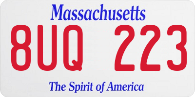 MA license plate 8UQ223
