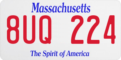 MA license plate 8UQ224