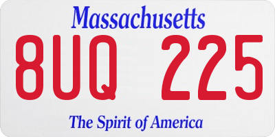 MA license plate 8UQ225