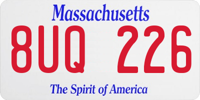 MA license plate 8UQ226