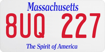 MA license plate 8UQ227