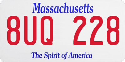 MA license plate 8UQ228