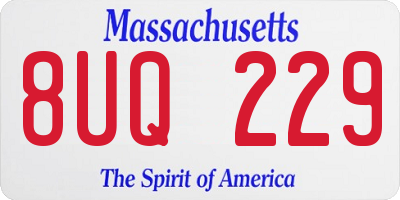 MA license plate 8UQ229
