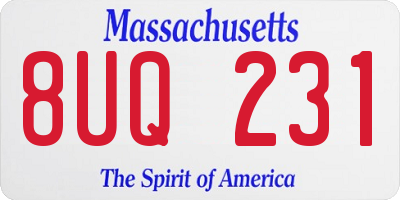 MA license plate 8UQ231