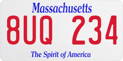 MA license plate 8UQ234