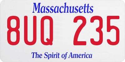 MA license plate 8UQ235