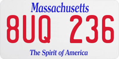 MA license plate 8UQ236