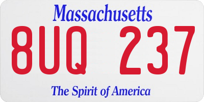 MA license plate 8UQ237