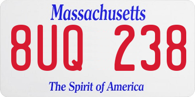 MA license plate 8UQ238