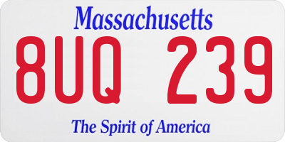 MA license plate 8UQ239