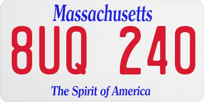 MA license plate 8UQ240