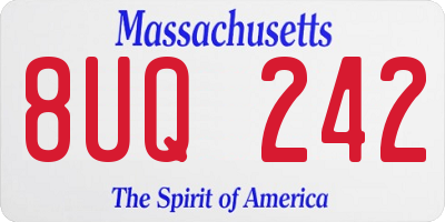 MA license plate 8UQ242
