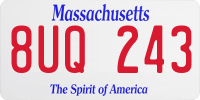 MA license plate 8UQ243