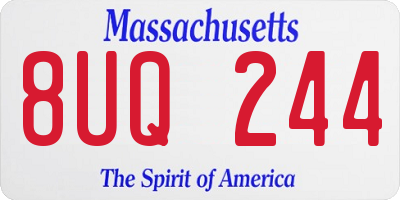 MA license plate 8UQ244