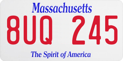 MA license plate 8UQ245
