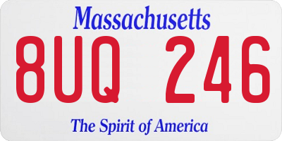 MA license plate 8UQ246