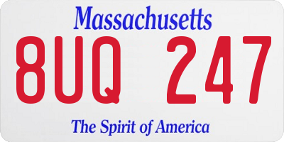 MA license plate 8UQ247