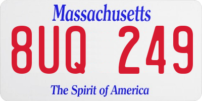MA license plate 8UQ249