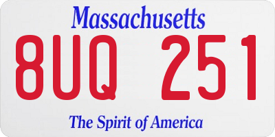 MA license plate 8UQ251