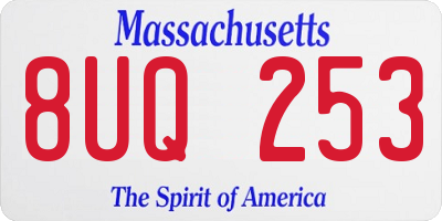 MA license plate 8UQ253