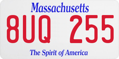 MA license plate 8UQ255
