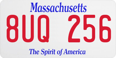 MA license plate 8UQ256